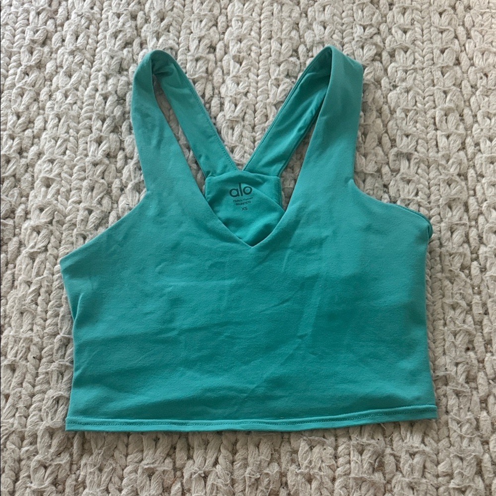 ALO Yoga Teal Racerback Sports Bra